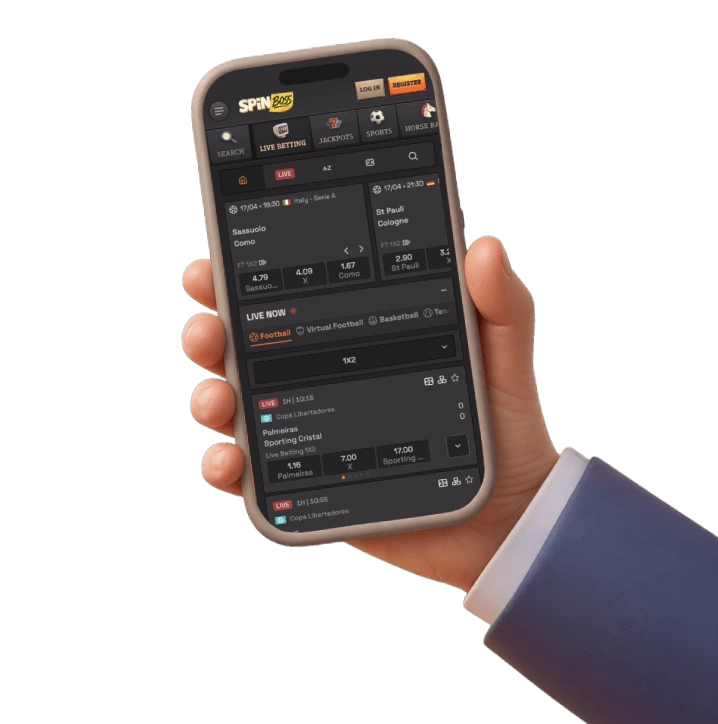 Interfaccia mobile per le scommesse sportive di SpinBoss